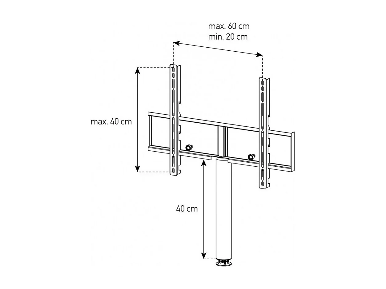 Meuble TV avec support écran tissu acoustique et bois foncé Kazan 120cm