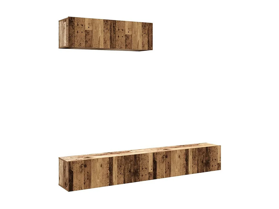 Meuble TV muraux 3 pc vieux bois 100x30x30 bois ingénierie