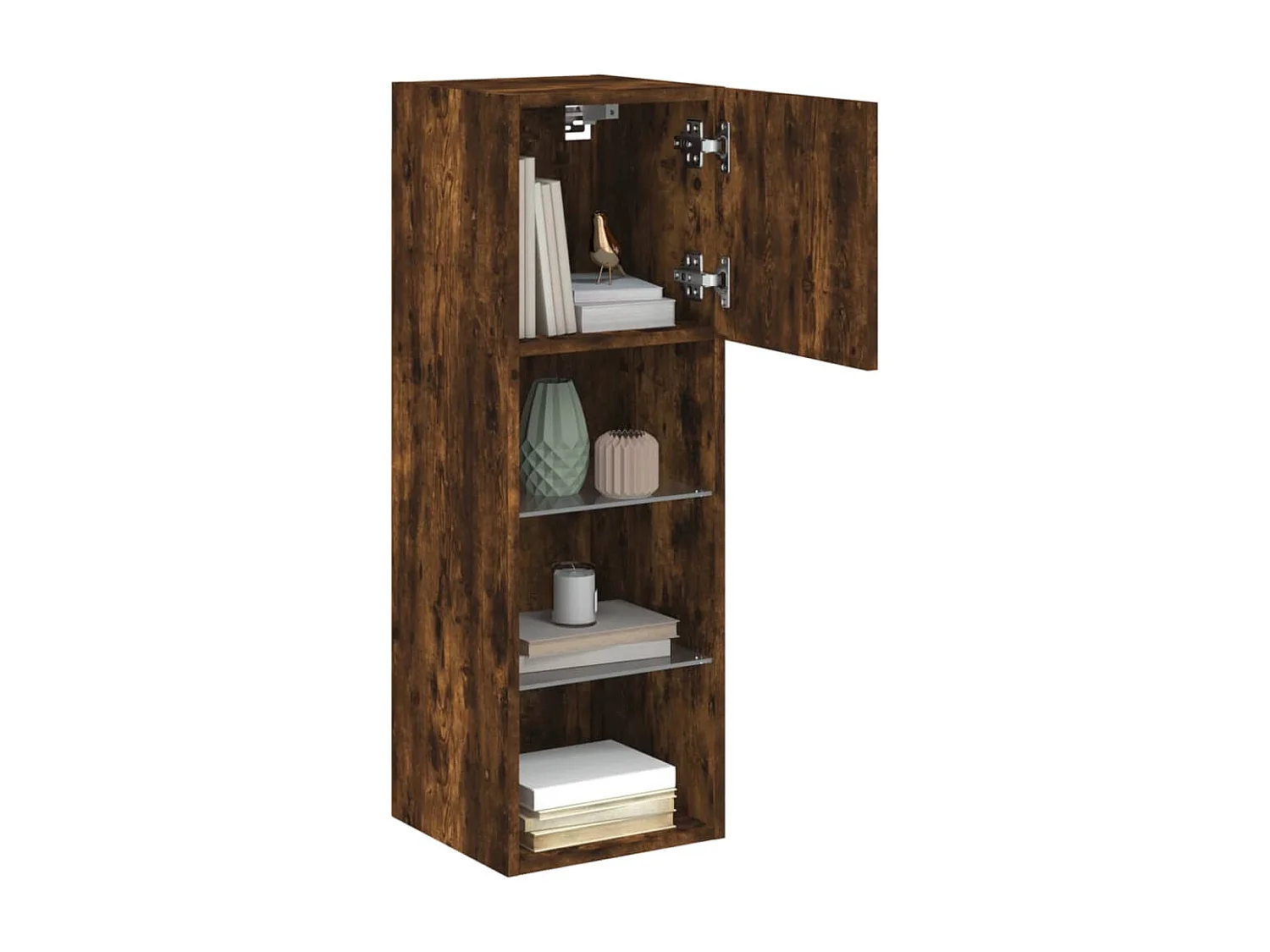 Meuble TV avec lumière LED 2 pc chêne fumé 30,5x30x90