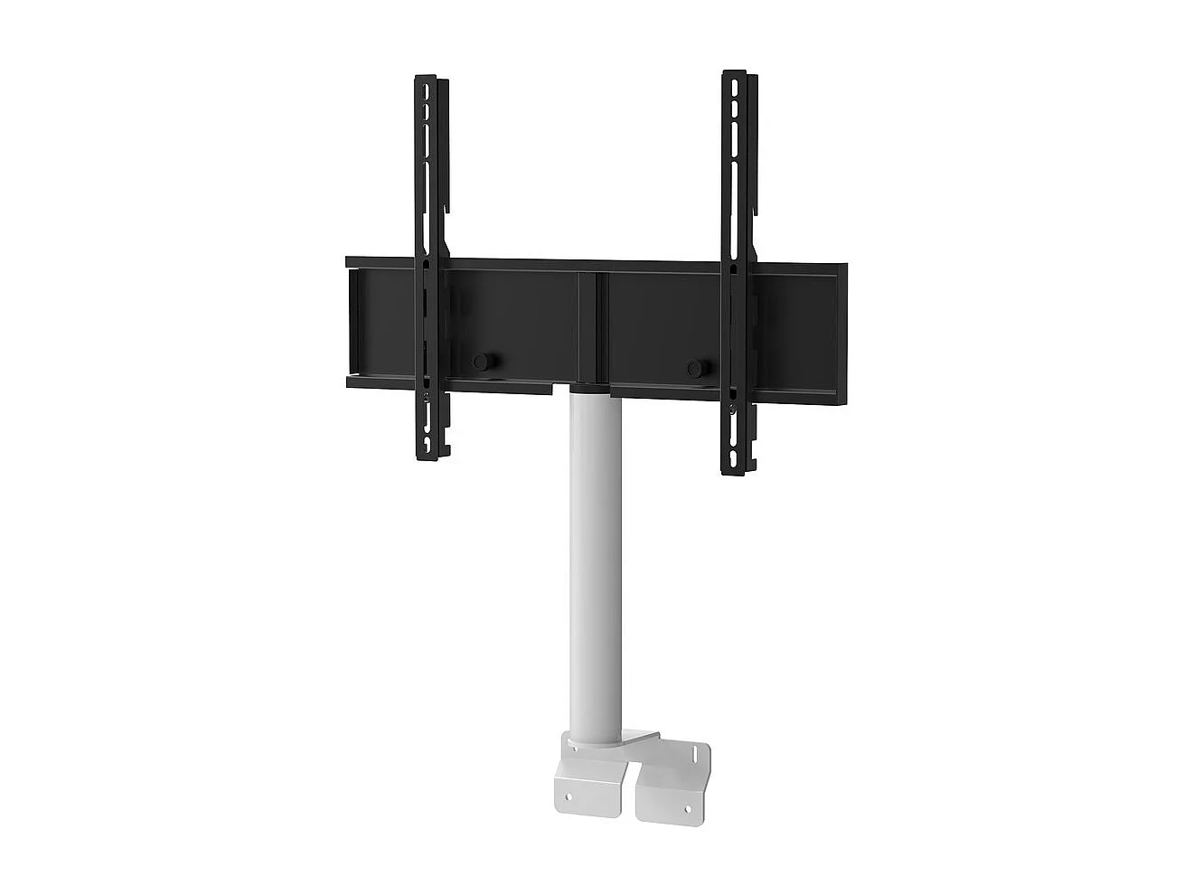 Meuble TV avec support écran verre infrarouge et mélaminé blanc Sarama 160cm