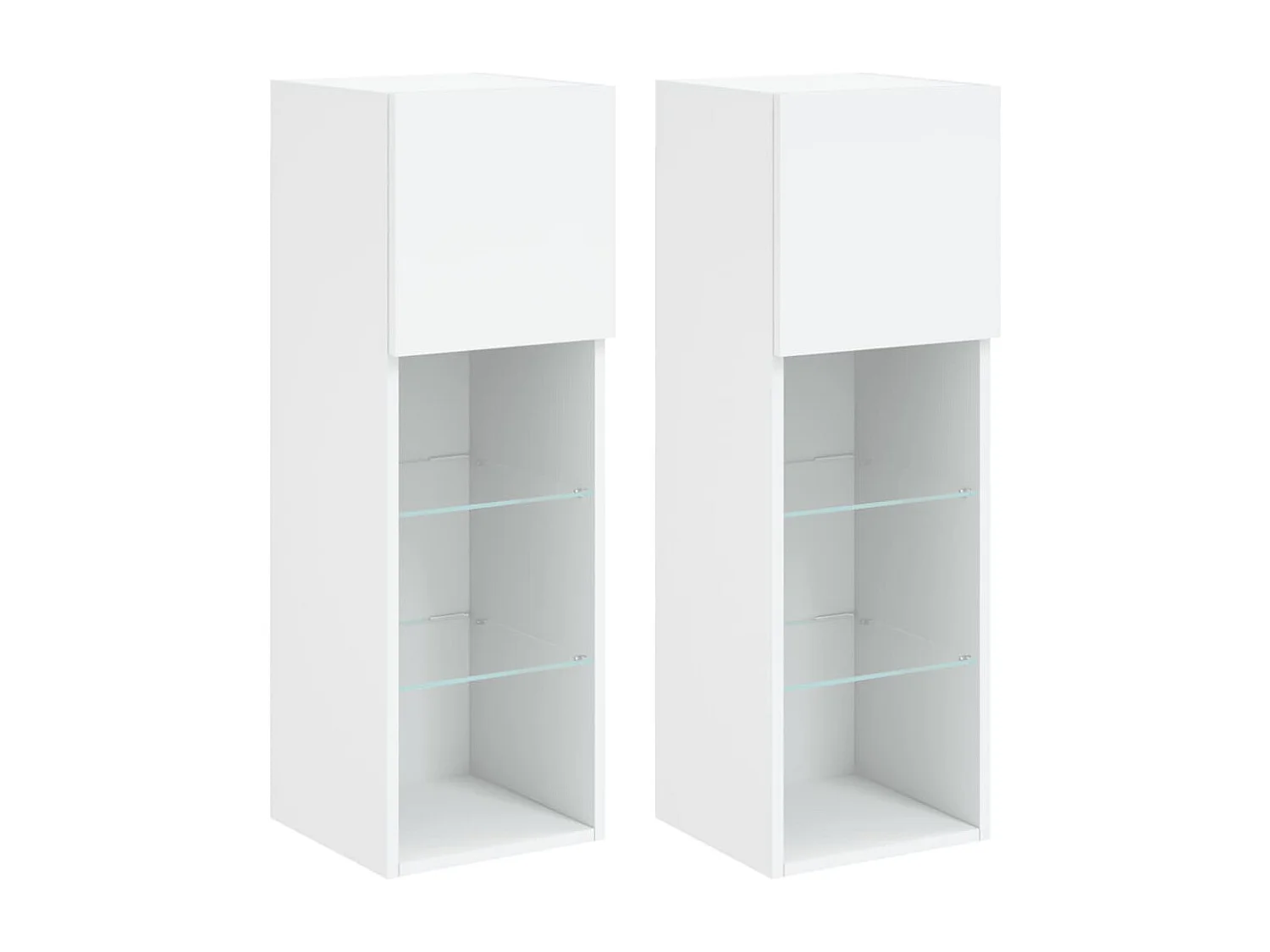 Meuble TV avec lumière LED 2 pc blanc 30,5x30x90