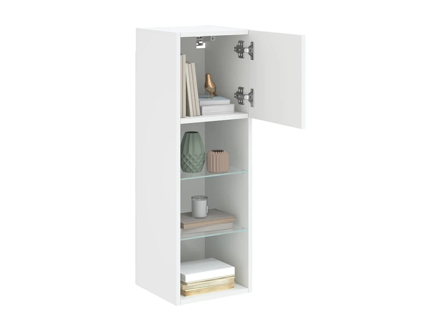 Meuble TV avec lumière LED 2 pc blanc 30,5x30x90