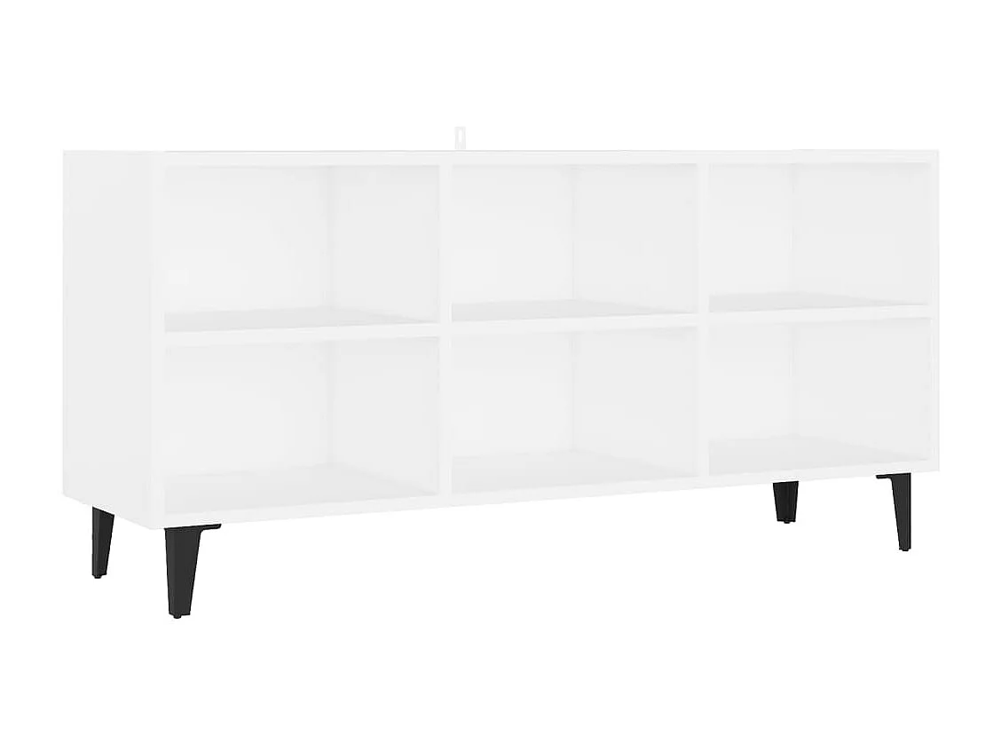 Meuble TV avec pied en métal Blanc 103,5x30x50