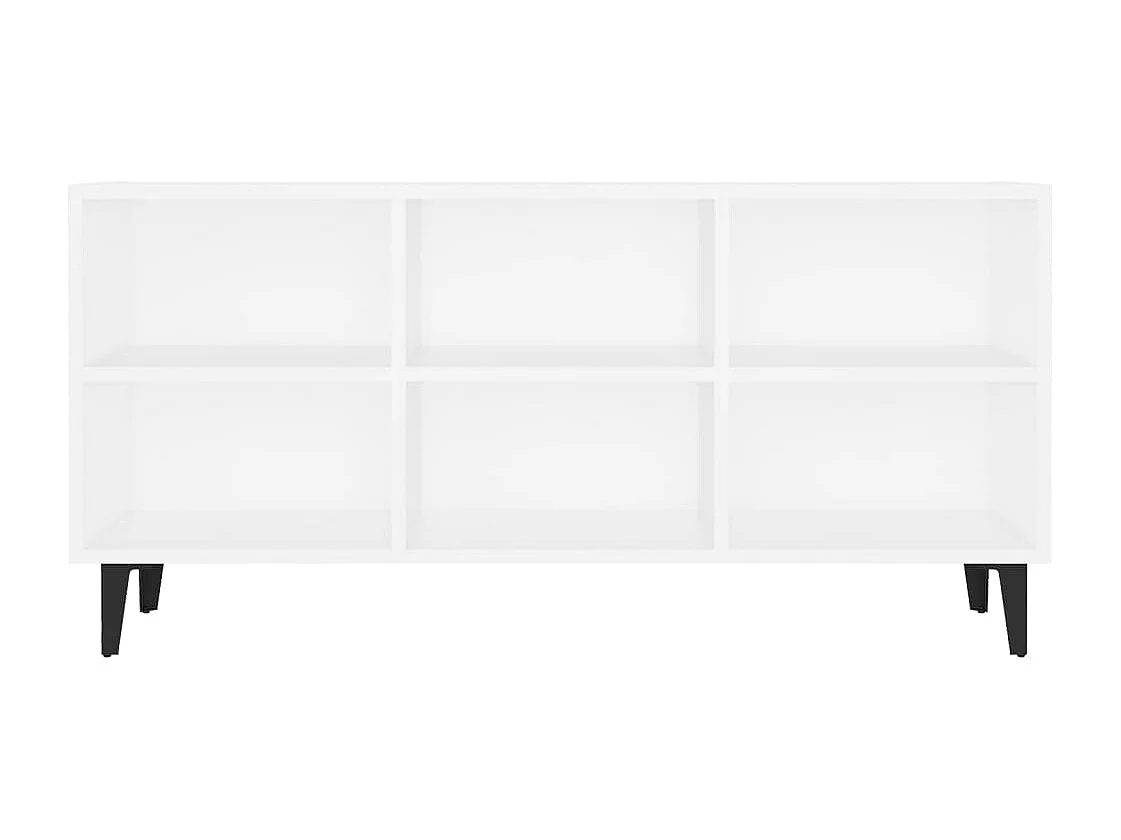 Meuble TV avec pied en métal Blanc 103,5x30x50