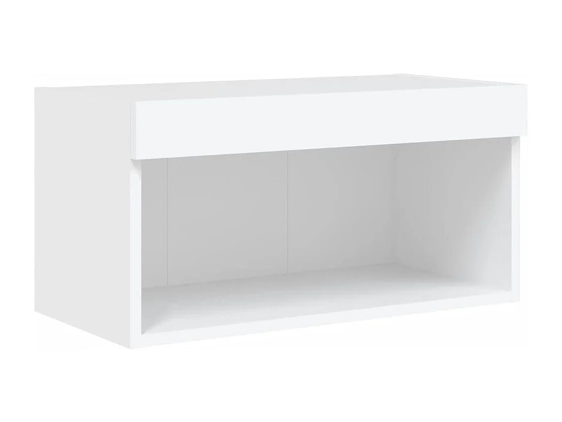 Unité murale TV avec LED 6 pc blanc bois d'ingénierie
