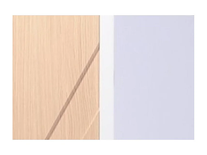 Meuble TV 2 porte bois clair et blanc brillant Gracia