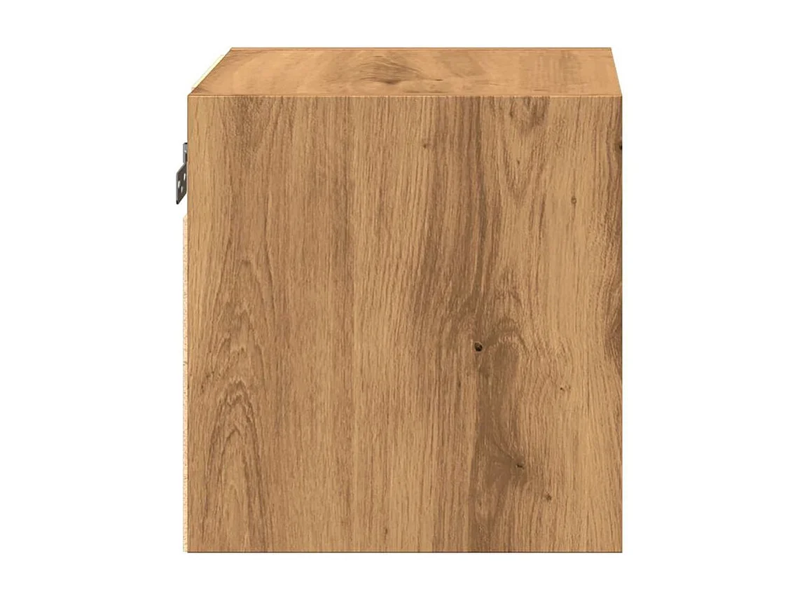 Meuble TV mural avec lumière LED chêne artisanal 30x28,5x30