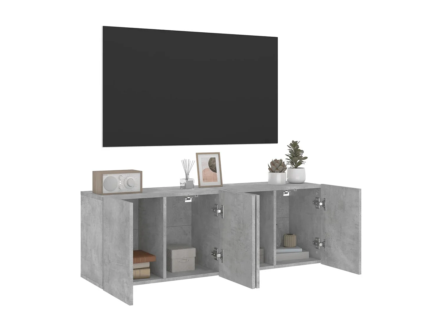Meuble TV muraux 2 pc gris béton 60x30x41