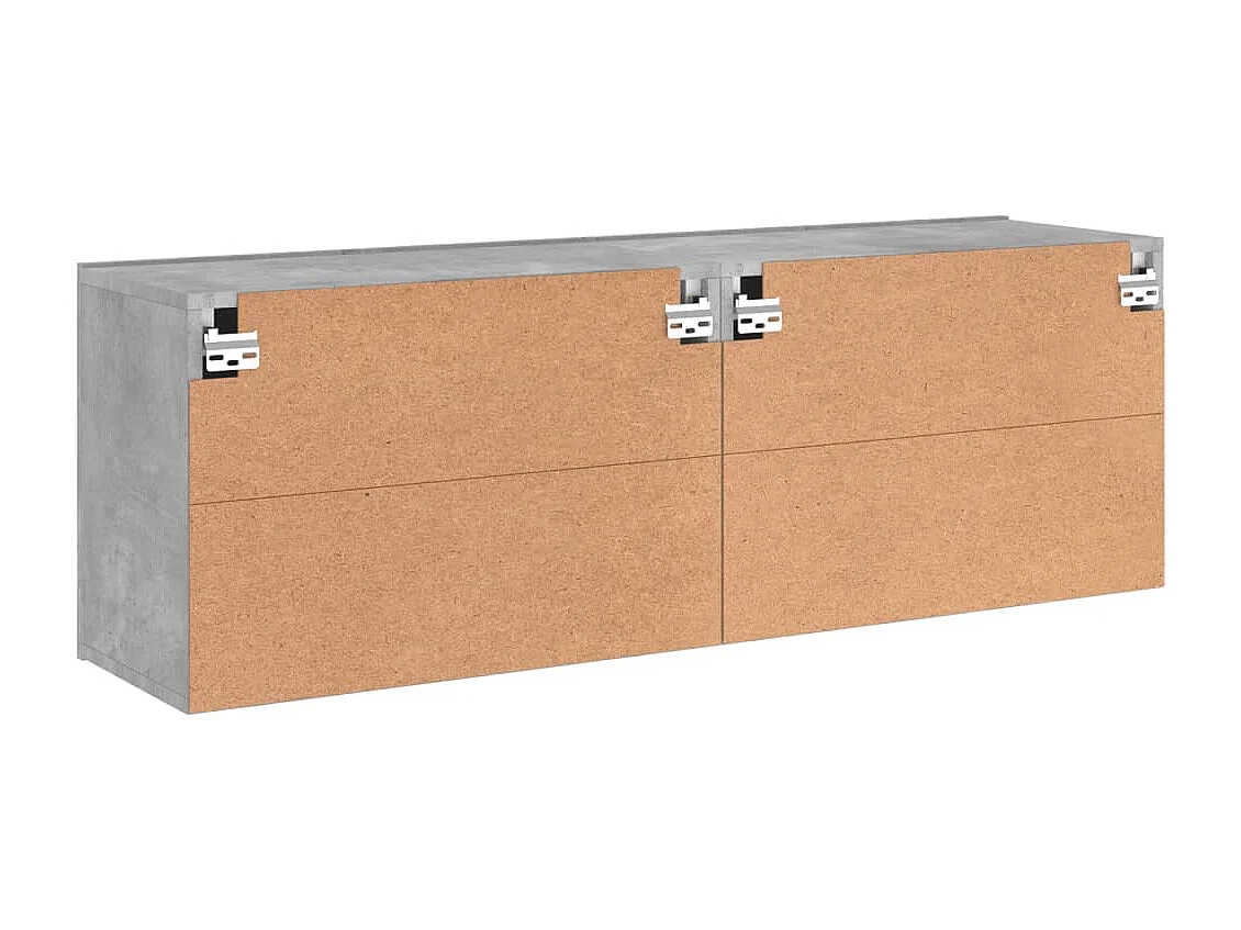 Meuble TV muraux 2 pc gris béton 60x30x41