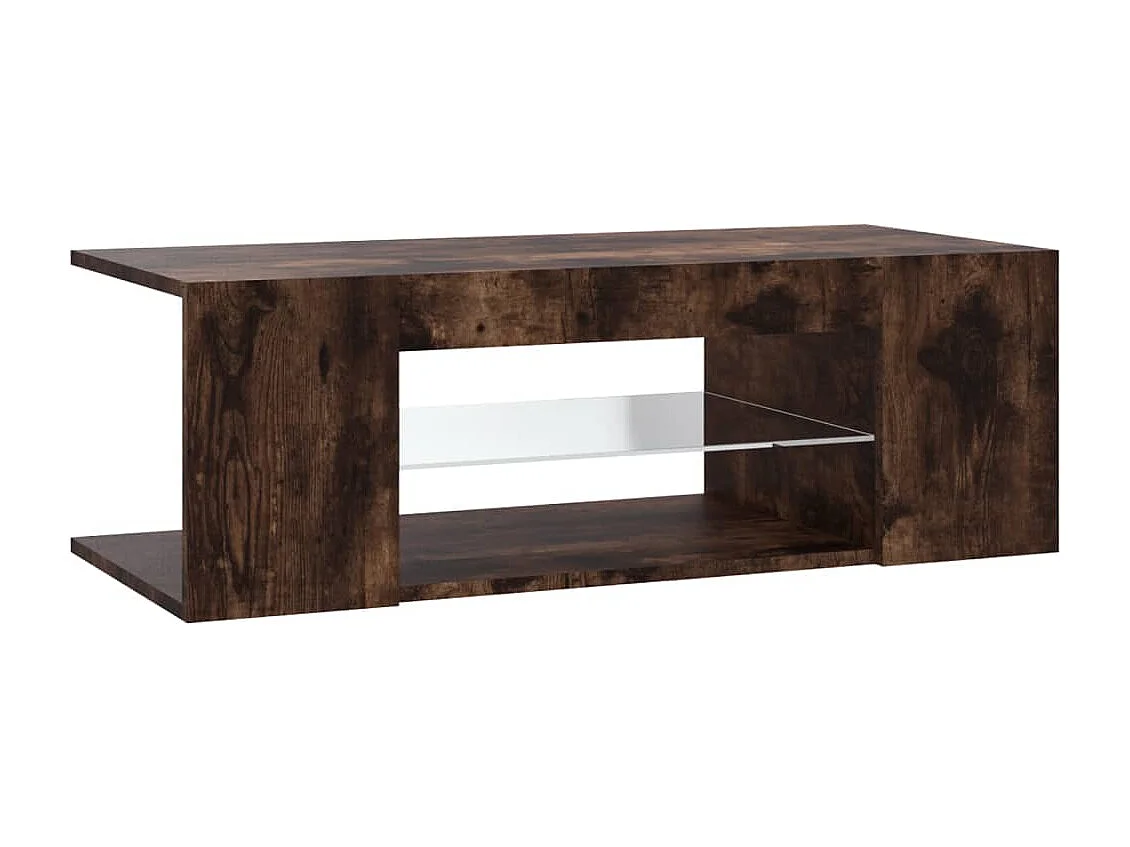 Meuble TV avec lumière LED Chêne fumé 90x39x30