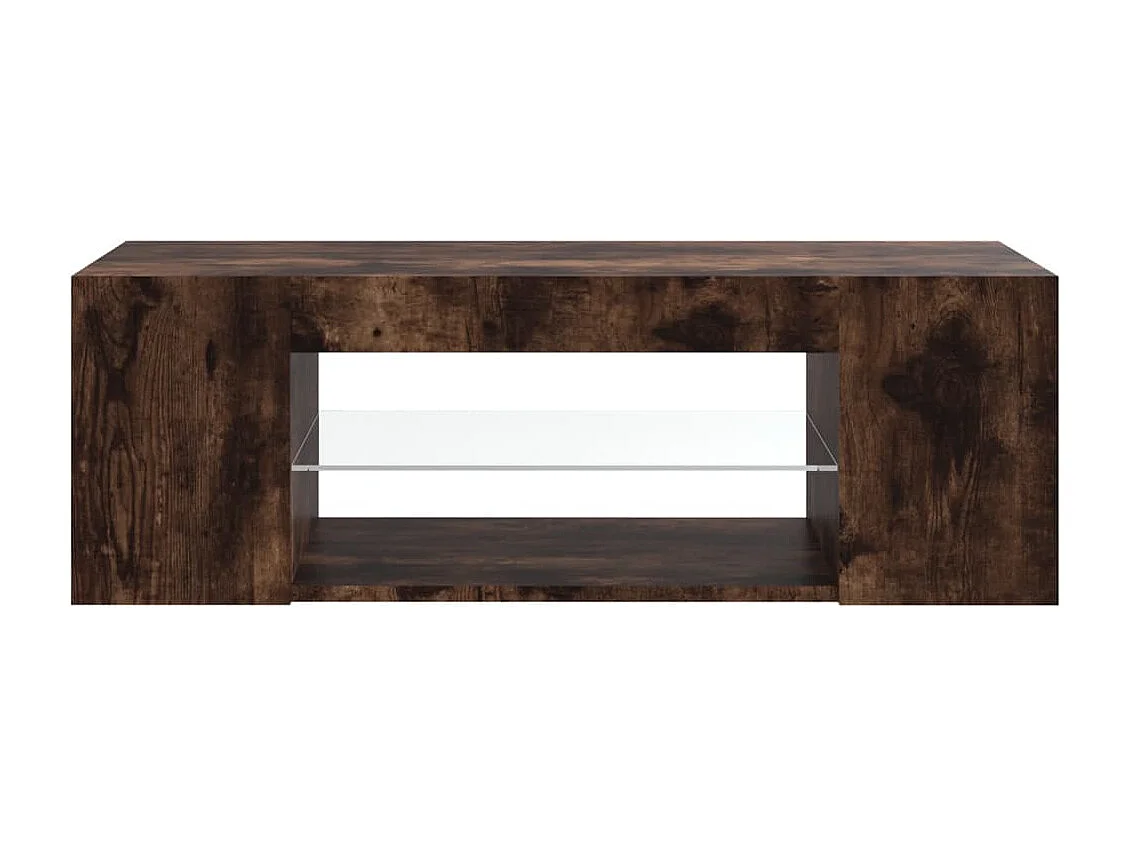 Meuble TV avec lumière LED Chêne fumé 90x39x30