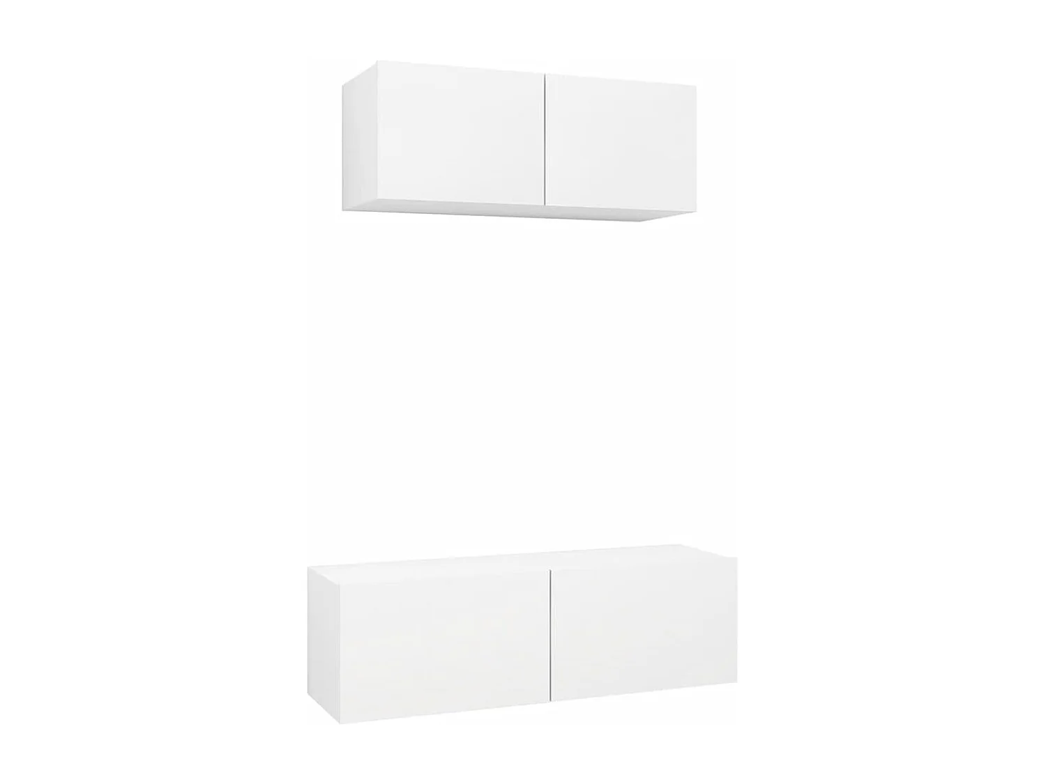 Ensemble de meuble TV 2 pc Blanc 3