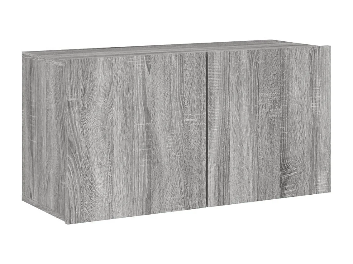 Unité murale TV 4 pc sonoma gris bois d'ingénierie