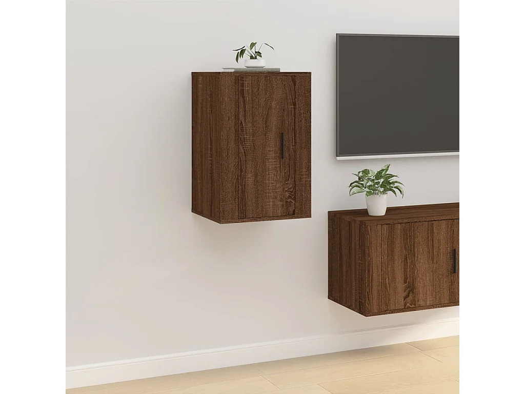 Meuble TV mural Chêne marron 40x34,5x60