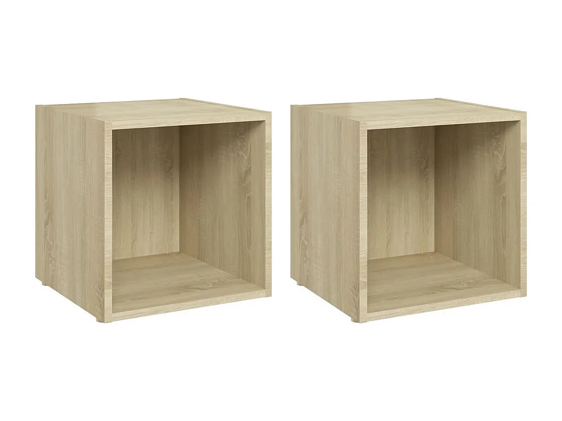 Meuble TV 2 pc Chêne sonoma 37x35x37