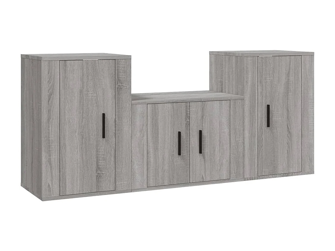 Ensemble de meuble TV 3 pc Sonoma gris Bois d'ingénierie
