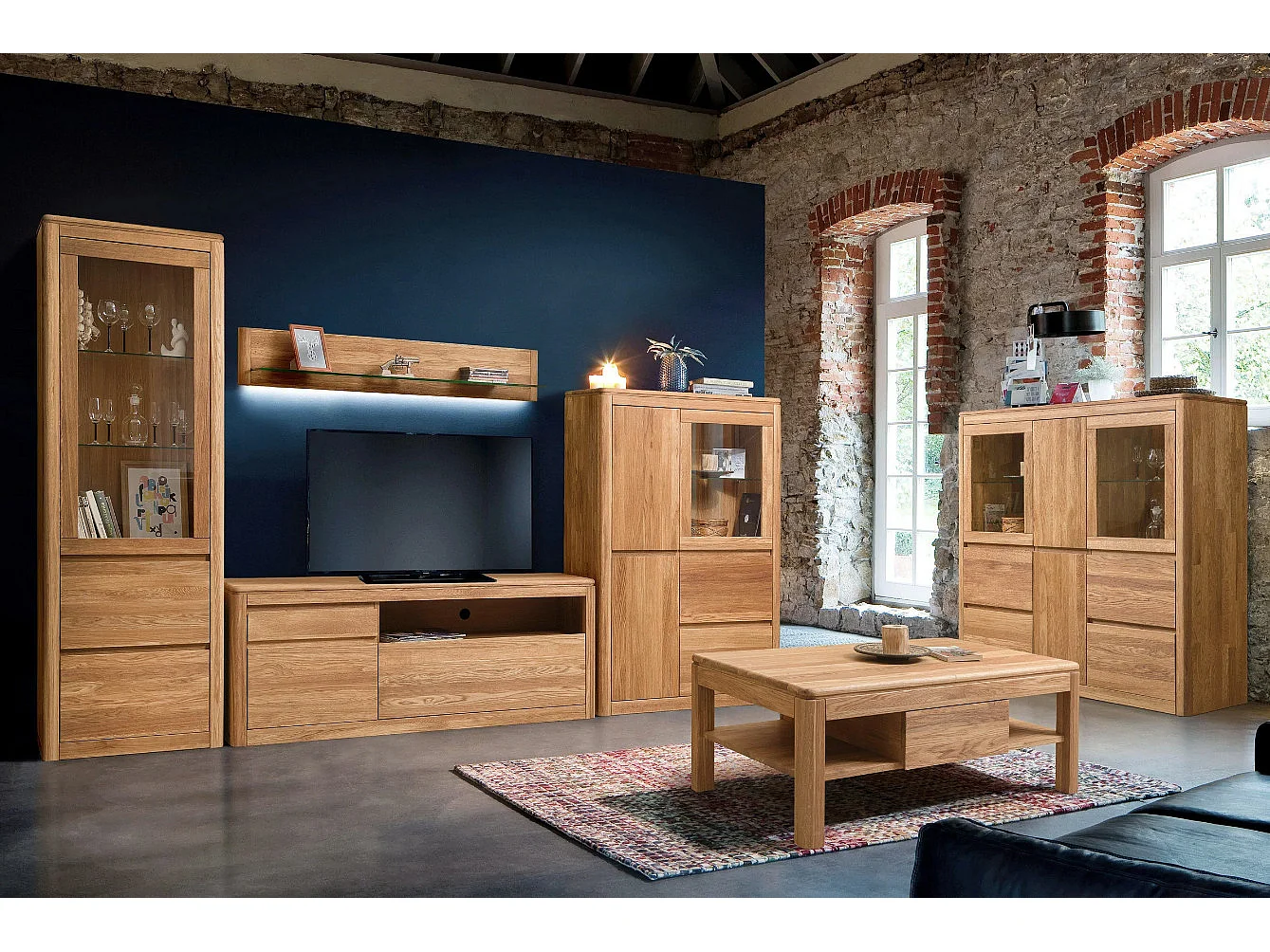 Velida massief eiken tv-meubel 159 cm