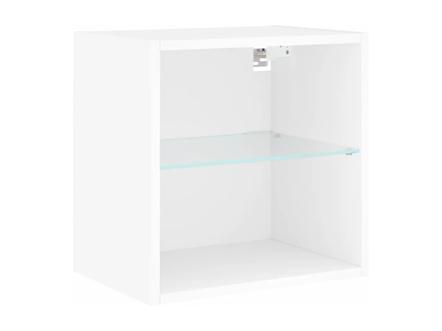 Unité murale TV avec LED 8 pc blanc bois d'ingénierie