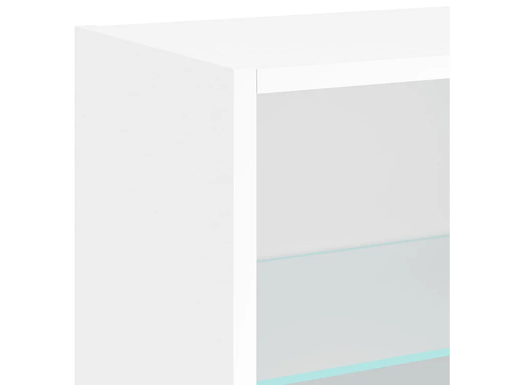 Unité murale TV avec LED 8 pc blanc bois d'ingénierie