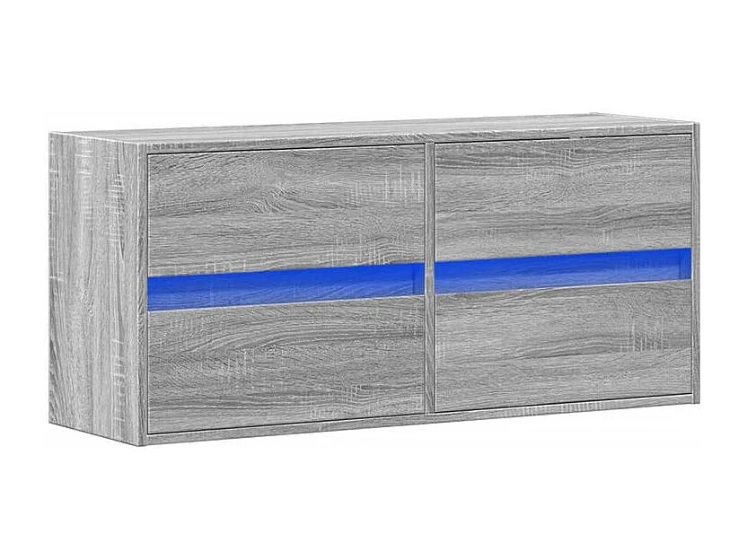 Meuble TV mural avec lumière LED sonoma gris 100x31x45