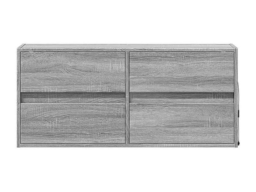Meuble TV mural avec lumière LED sonoma gris 100x31x45
