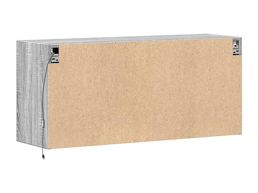 Meuble TV mural avec lumière LED sonoma gris 100x31x45