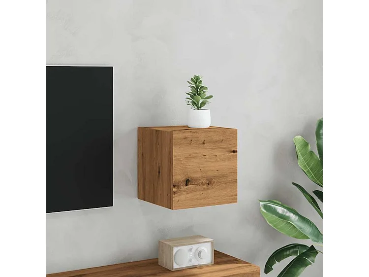 Meuble TV mural chêne artisanal 30,5x30x30
