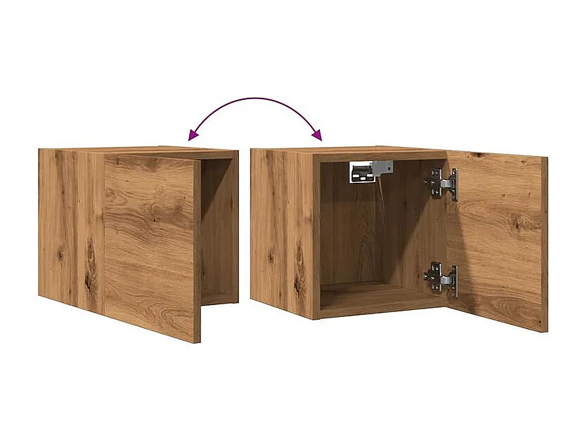 Meuble TV mural chêne artisanal 30,5x30x30