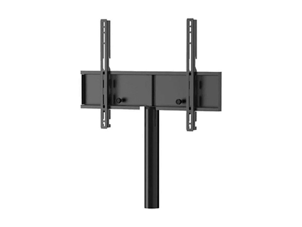 Meuble TV avec support écran verre infrarouge blanc et bois clair Itra 120cm