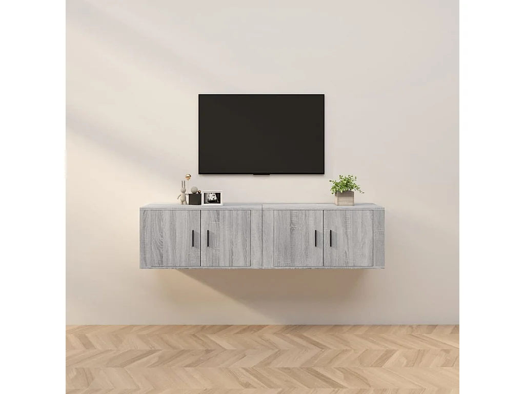 Meuble TV muraux 2 pc sonoma gris 80x34,5x40