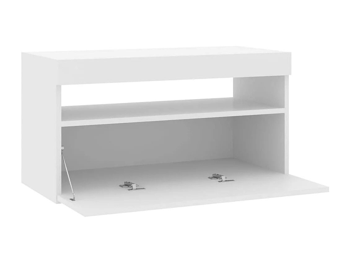 Meuble TV avec lumière LED Blanc 75x35x40