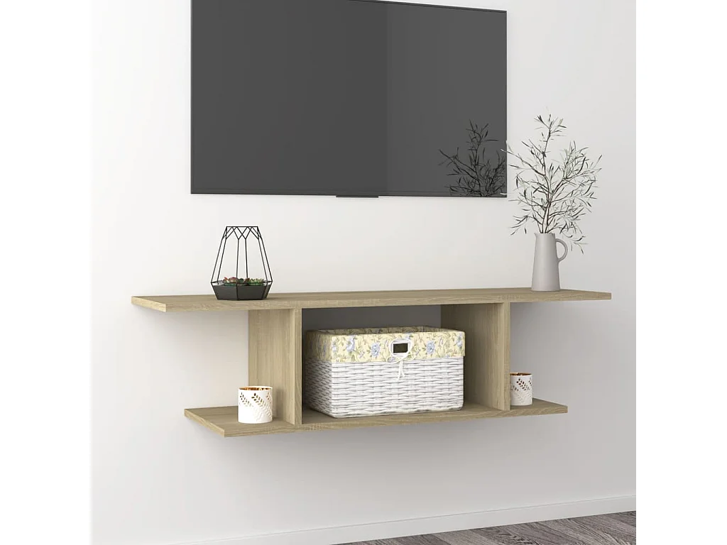 Meuble TV mural Chêne sonoma 103x30x26,5
