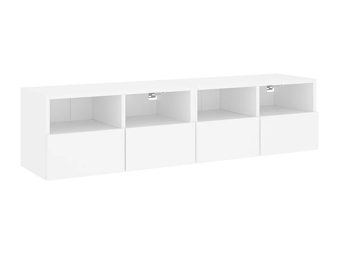 Meuble TV muraux 2 pc blanc 60x30x30 bois d'ingénierie