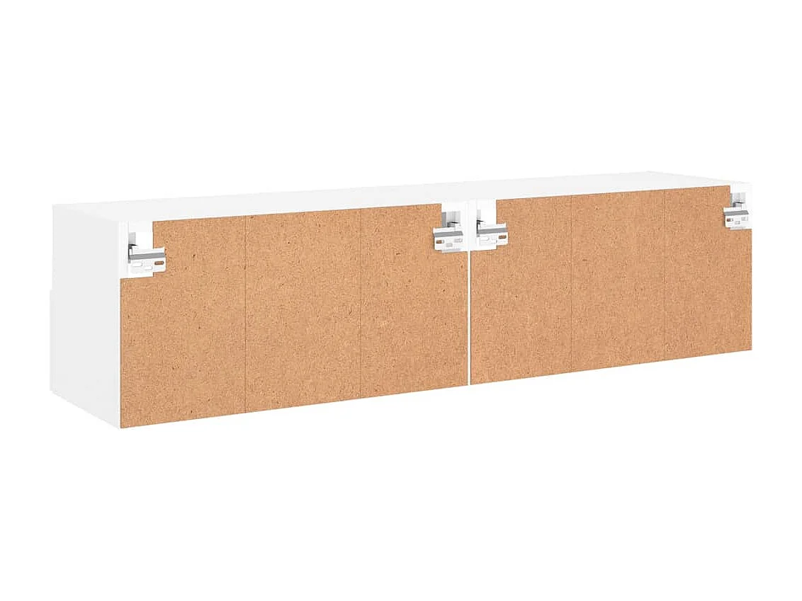 Meuble TV muraux 2 pc blanc 60x30x30 bois d'ingénierie