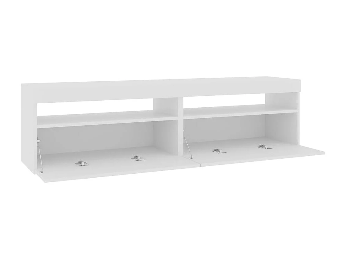 Meuble TV 2 pc avec lumière LED Blanc 75x35x40