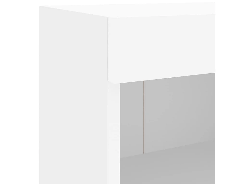 Unité murale TV avec LED 5 pc blanc bois d'ingénierie