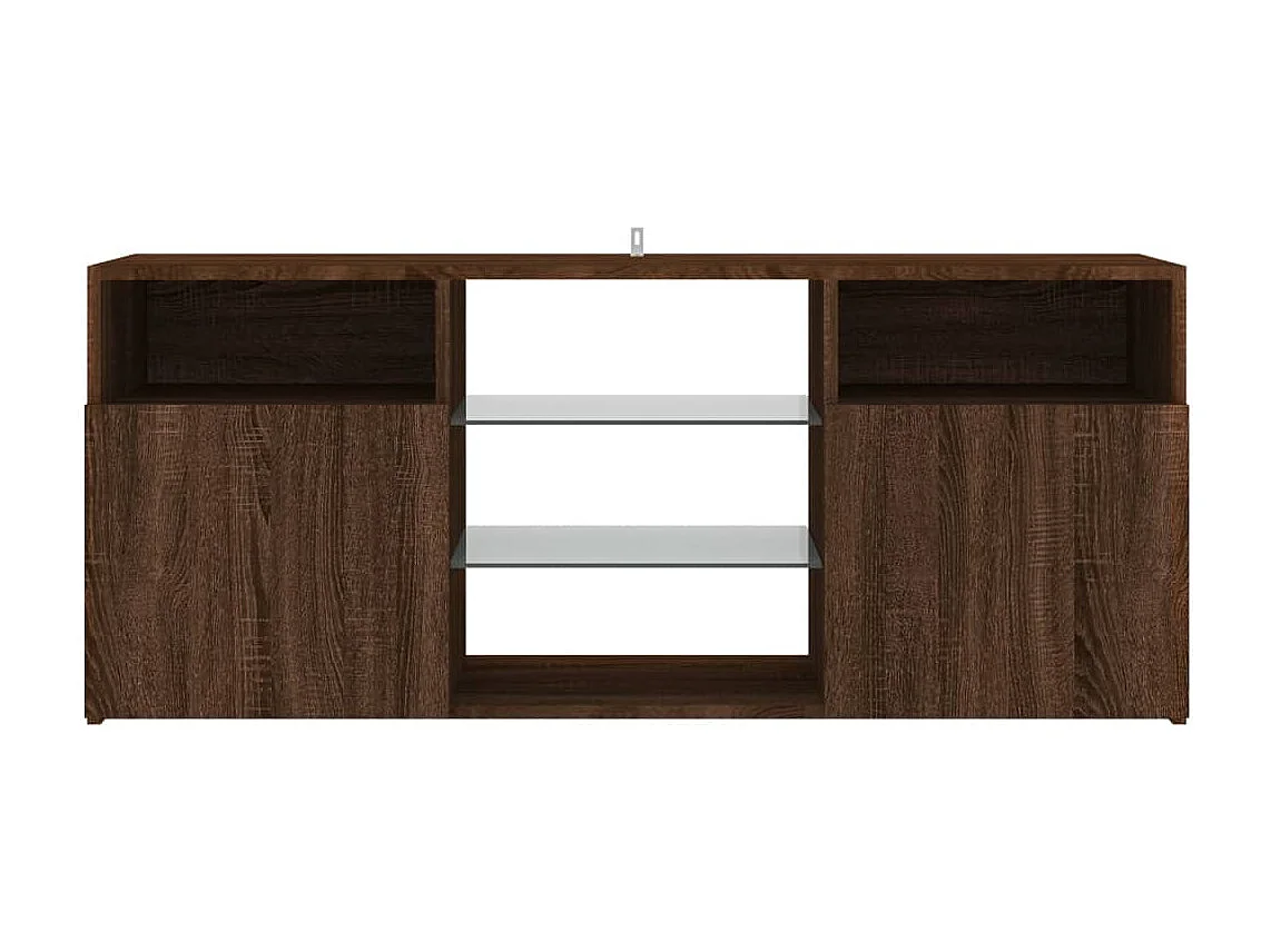 Meuble TV avec lumière LED Chêne marron 120x30x50