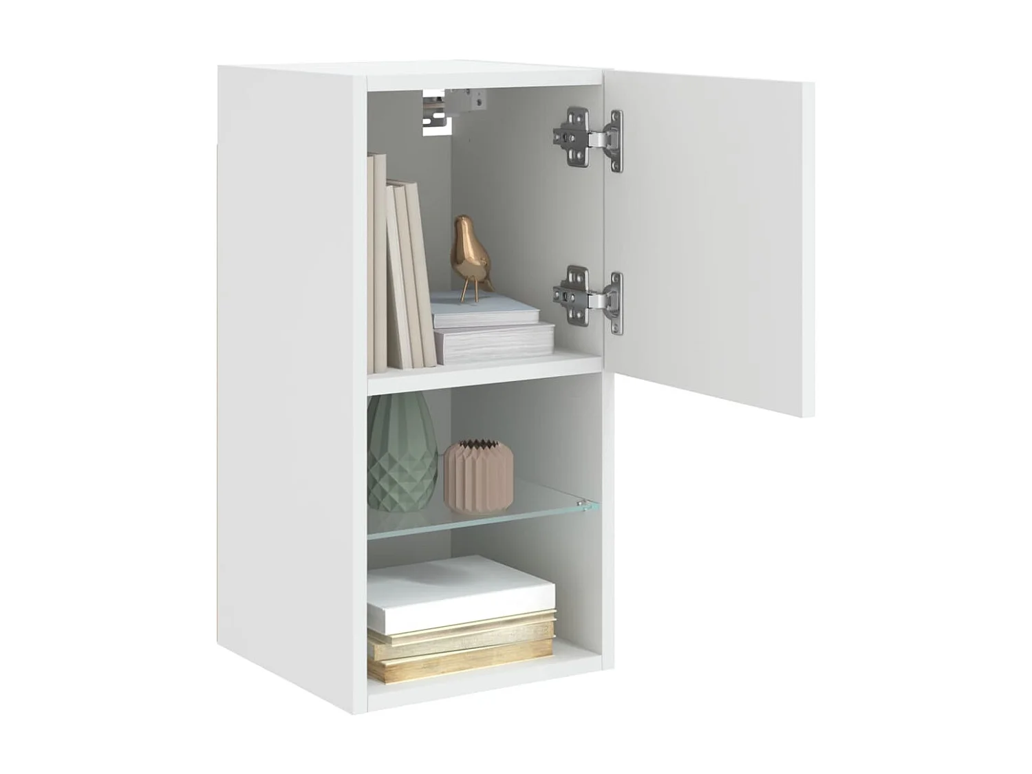 Meuble TV avec lumière LED 2 pc blanc 30,5x30x60