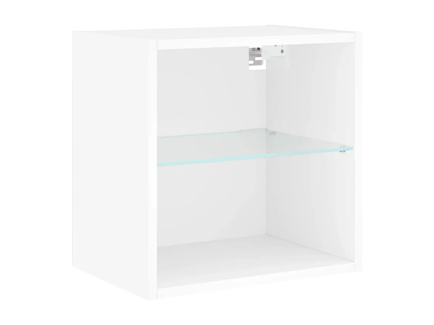 Unité murale TV avec LED 5 pc blanc bois d'ingénierie