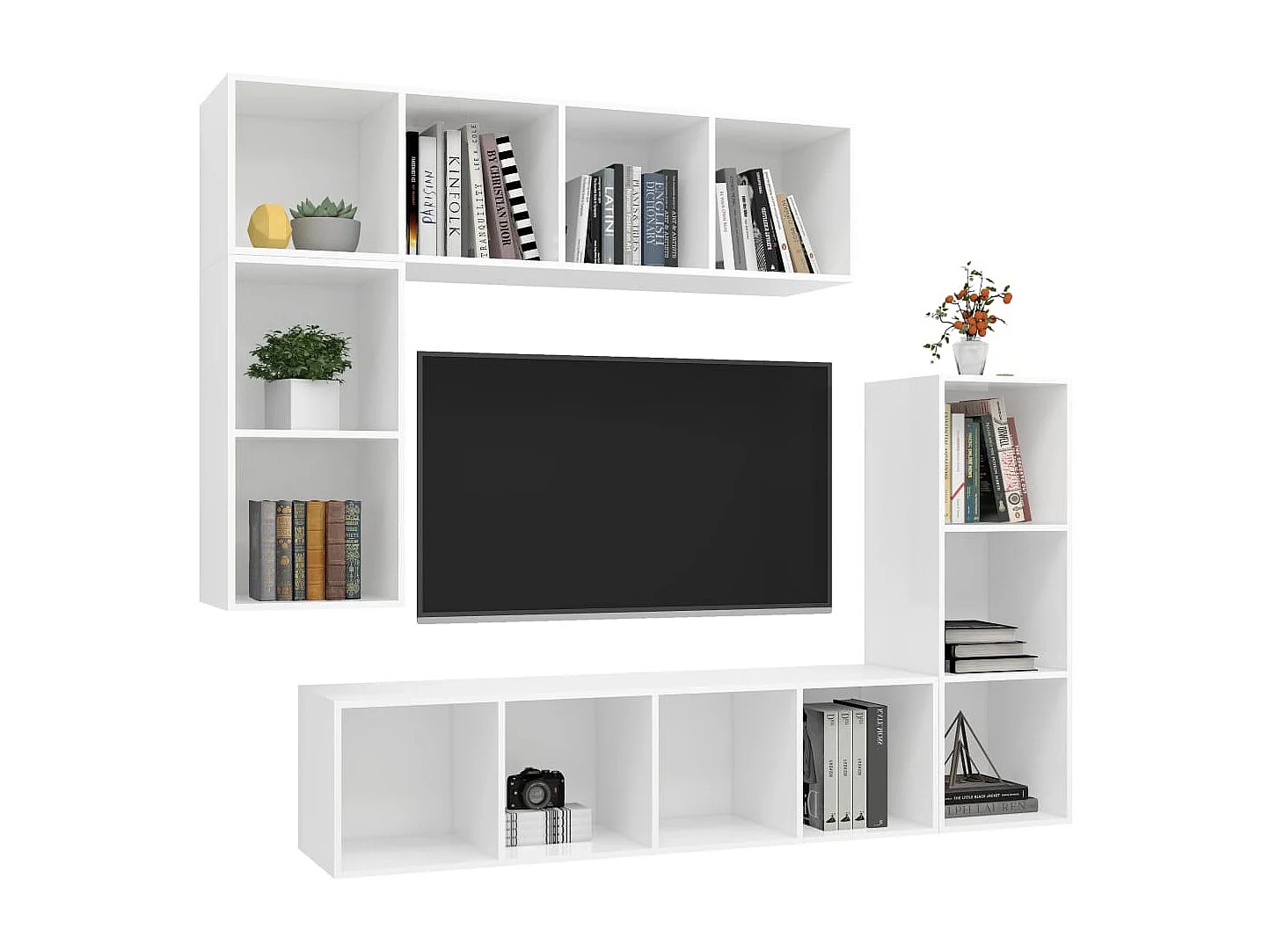 Ensemble de meuble TV 4 pc Blanc 8
