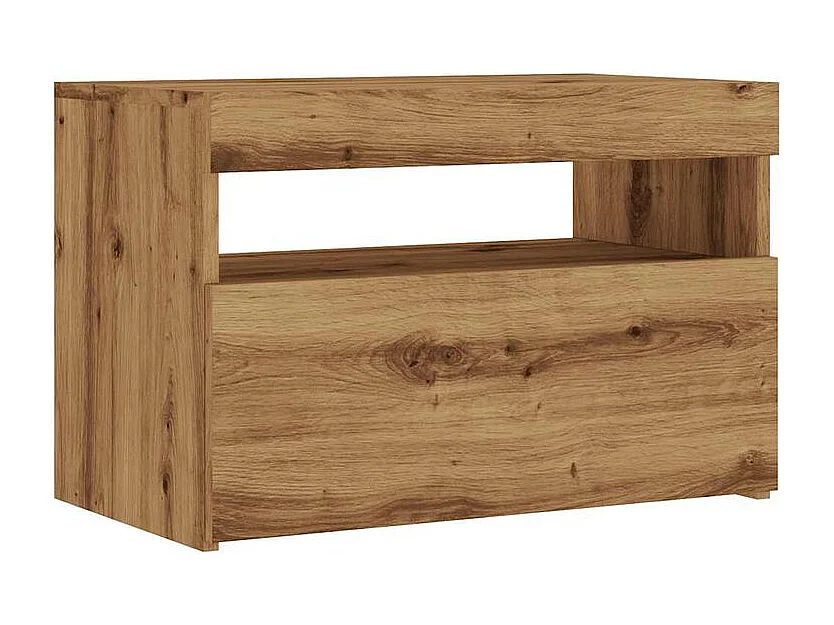 Meuble TV avec lumière LED chêne artisanal bois d'ingénierie