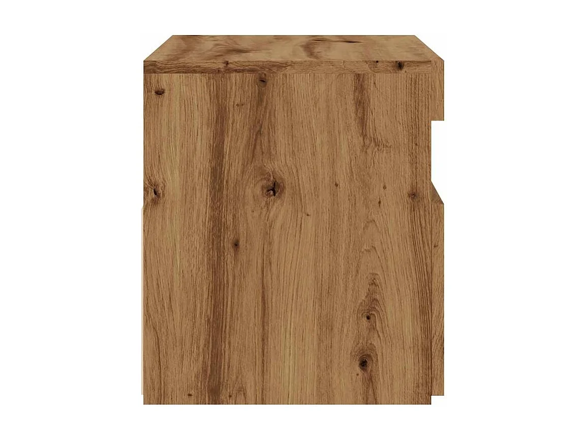 Meuble TV avec lumière LED chêne artisanal bois d'ingénierie