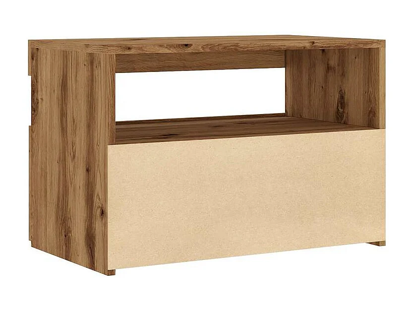 Meuble TV avec lumière LED chêne artisanal bois d'ingénierie