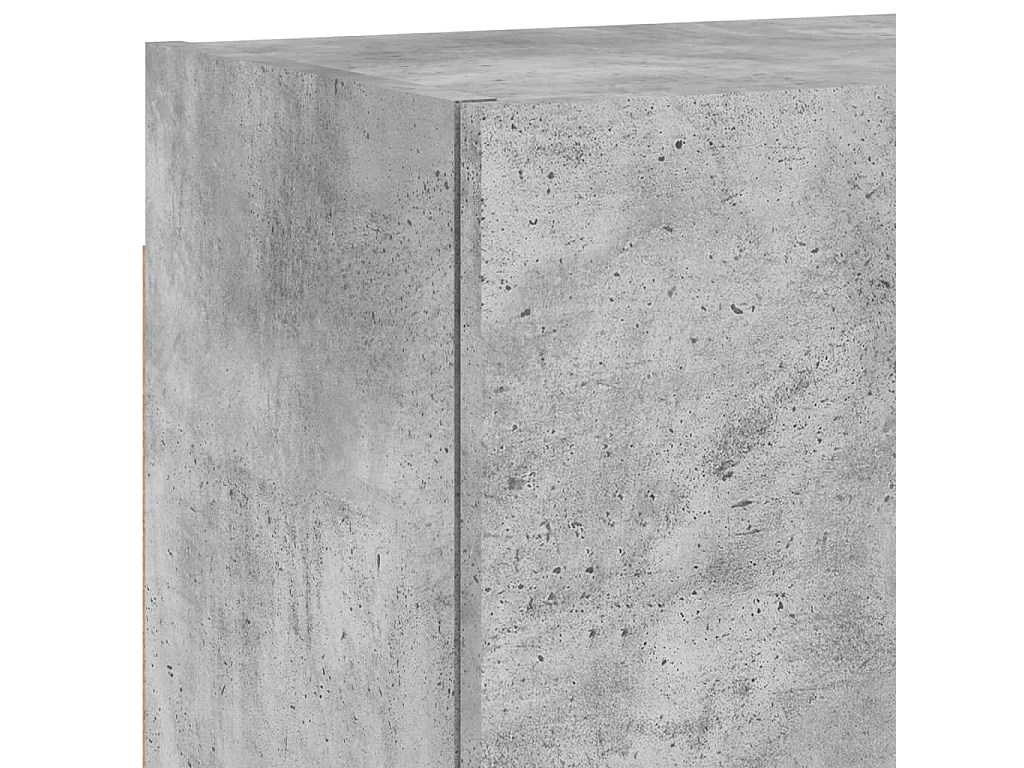 Unité murale TV 4 pc gris béton bois d'ingénierie