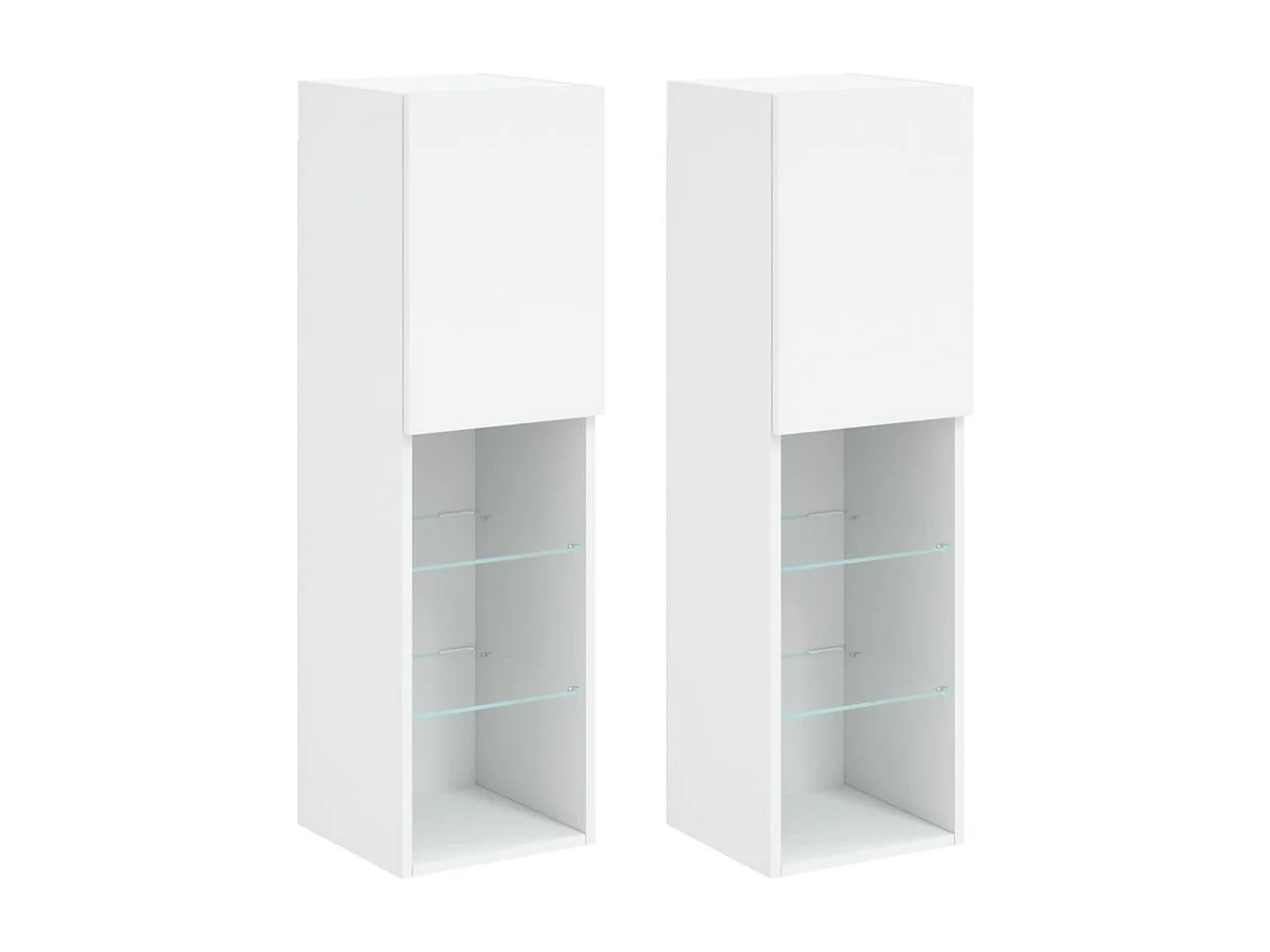 Meuble TV avec lumière LED 2 pc blanc 30,5x30x102
