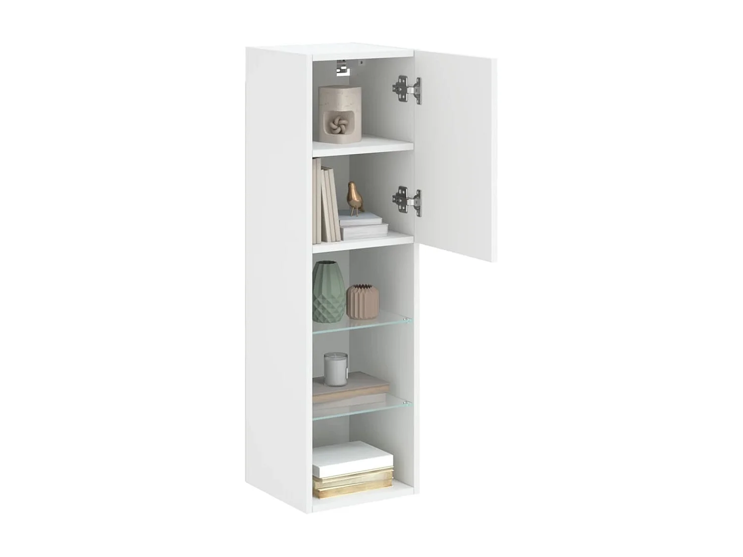 Meuble TV avec lumière LED 2 pc blanc 30,5x30x102