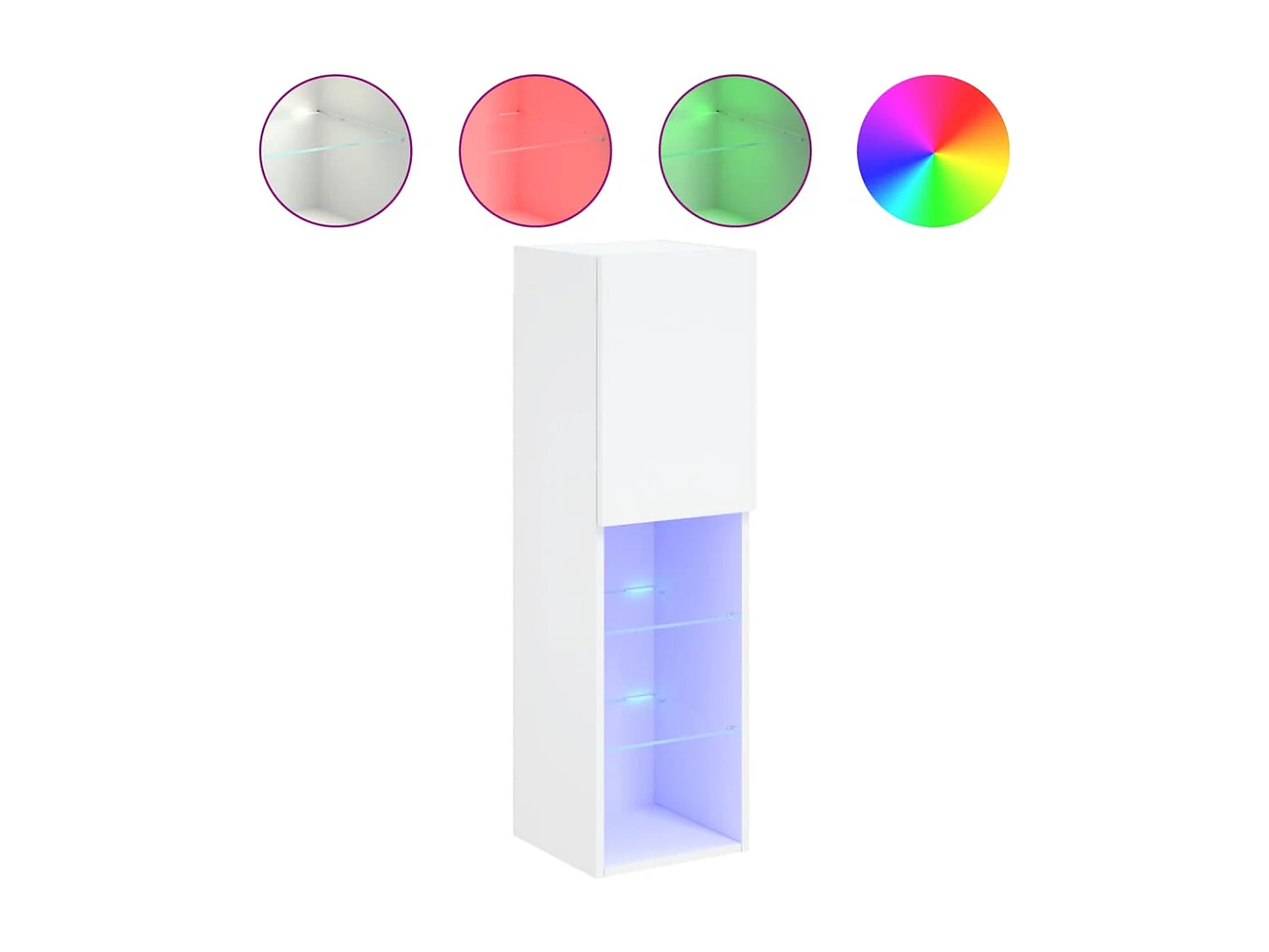 Meuble TV avec lumière LED 2 pc blanc 30,5x30x102