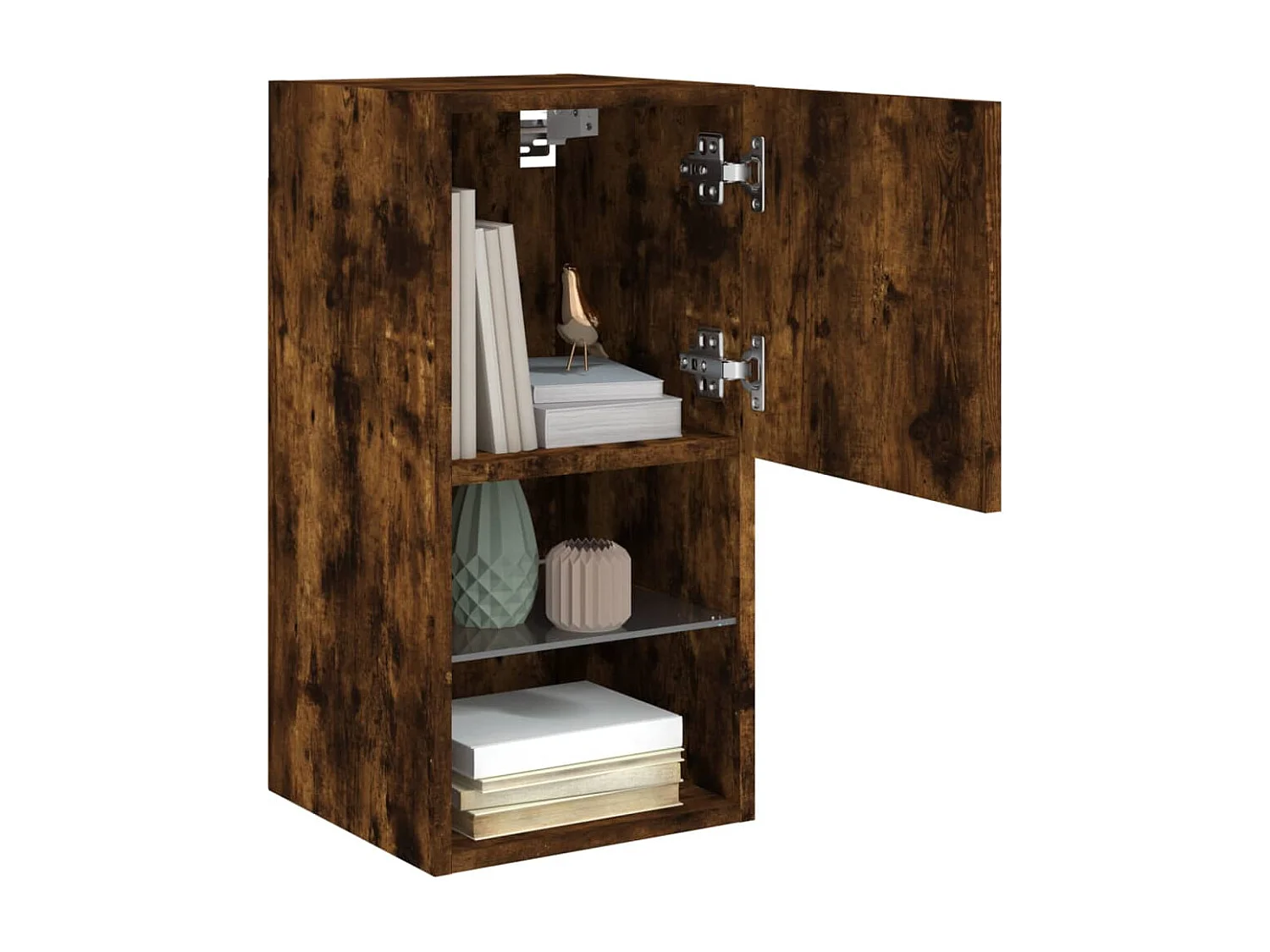 Meuble TV avec lumière LED 2 pc chêne fumé 30,5x30x60