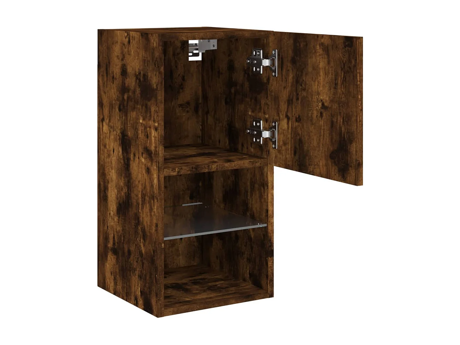 Meuble TV avec lumière LED 2 pc chêne fumé 30,5x30x60