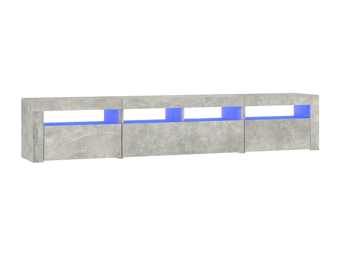 Meuble TV avec lumière LED Gris béton
